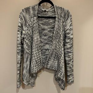 Ann Taylor Grey Open Front Knit Sweater